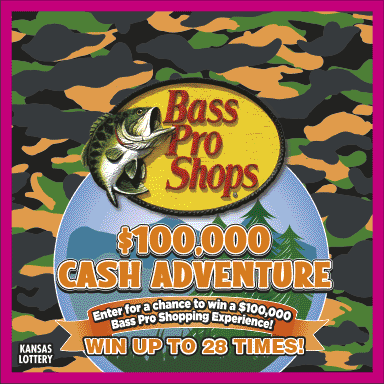 $100,000 Cash Adventure scratch ticket from Kansas Lottery