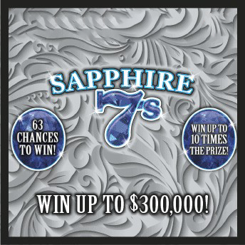 Sapphire 7s scratch ticket from Kansas Lottery