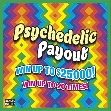 Psychedelic Payout scratch ticket from Kansas Lottery
