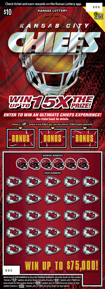 KANSAS CITY CHIEFS scratch-off ticket