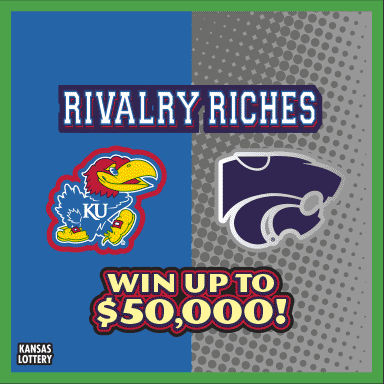 Rivalry Riches scratch ticket from Kansas Lottery