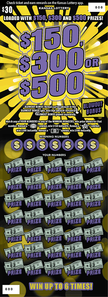 $150, $300 OR $500 scratch-off ticket