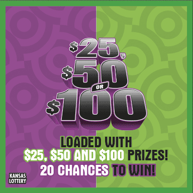 $25, $50 Or $100 scratch ticket from Kansas Lottery